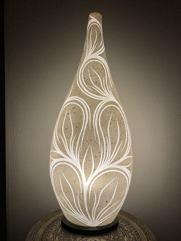 80 CM LAMPE WHITE TRIBAL