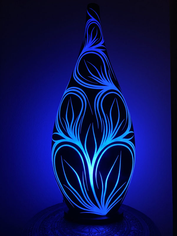 80 CM LAMPE TRIBAL B&W