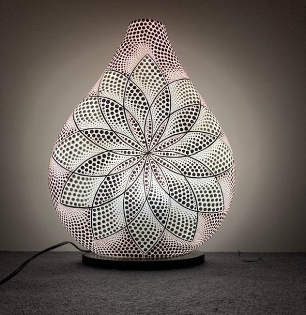 45 CM LAMPE BLUME ROT