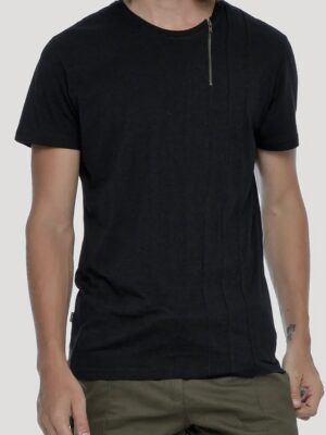 T-shirt Psylofashion casual couleur noir coton bio